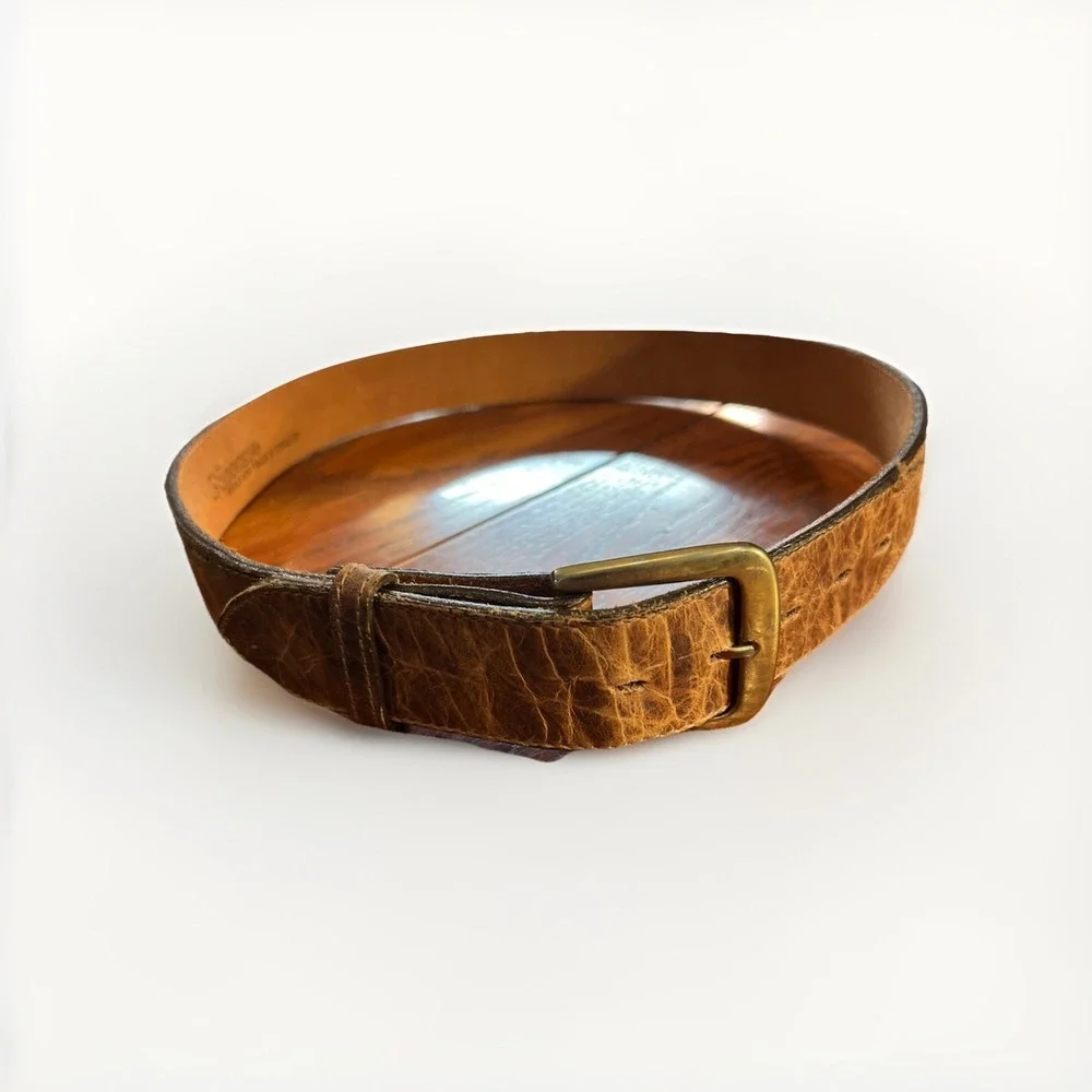 Nocona mens brown‎ belt size 32 genuine leather USA Texas